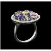 Image 4 : 14KT White Gold 3.18 ctw Sapphire and Diamond Ring