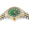 Image 7 : Rolex Mens 2 Tone 14K Green String Diamond & Ruby Diamond Datejust Wristwatch