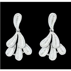 Hand Painted Earrings - Rhodium Plated