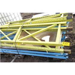 PALLET OF YELLOW & BLUE METAL SHELVING