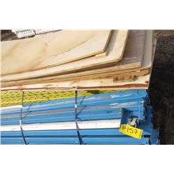 PALLET OF SHELVING AND WOOD SHELVES