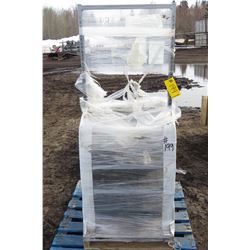 PALLET WITH GREY METAL DISPLAY RACK