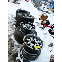 305/55/20 TIRES (5) AND 6 RIMS