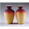 Image 1 : PAIR OF WHEELING PEACH BLOW VASES