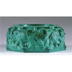 MALACHITE ELEPHANT ASHTRAY