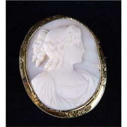 LARGE OVAL CAMEO PIN