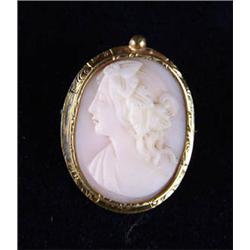 CAMEO AND GOLD PIN