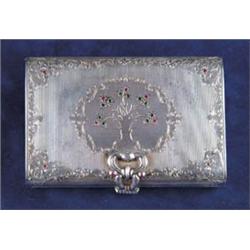 INTERESTING SILVER LADY’S CARRY-ALL COMPACT BOX