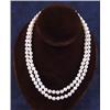 Image 1 : DOUBLE STRAND PEARL AND DIAMOND NECKLACE