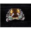 Image 1 : 14KT CITRINE AND GEMSTONE RING