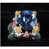 Image 1 : BLUE TOPAZ AND GEMSTONE RING  