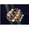 Image 1 : 14KT YELLOW GOLD SAPPHIRE AND PEARL LADY’S RING