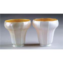 TWO AMERICAN ART GLASS SHADE