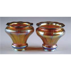 PAIR OF STEUBEN GLASS SHADES