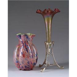 TWO VICTORIAN ART GLASS ITEMS