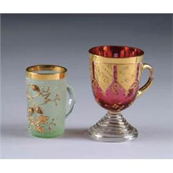 TWO EUROPEAN GLASS CUPS
