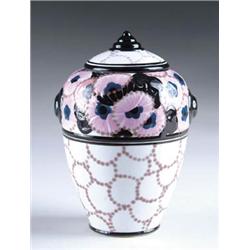 COVERED PORCELAIN URN