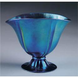 STEUBEN BLUE AURENE VASE