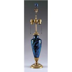 STEUBEN BLUE MOSS AGATE LAMP BASE