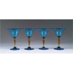 SET OF FOUR STEUBEN WINE GLASSES