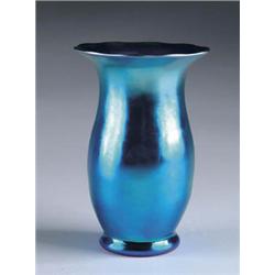STEUBEN BLUE AURENE VASE