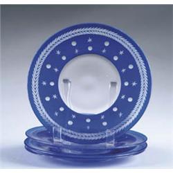 FOUR COBALT CUT PLATES