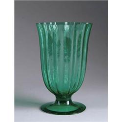 GREEN STEUBEN VASE