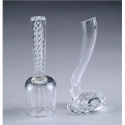 TWO STEUBEN WHIMSICAL CRYSTAL PIECES