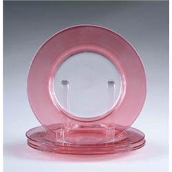 FOUR ROSE AND CLEAR COLORED PLATES