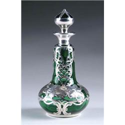 SILVER OVERLAY BOTTLE WITH STOPPER