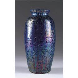 LOETZ BLUE IRIDESCENT VASE