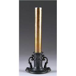 IRIDESCENT STICK VASE IN HOLDER