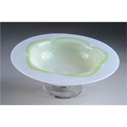 DECORATED LIBBEY FOOTED CENTER BOWL