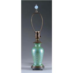 DECORATED ART GLASS LAMP BASE