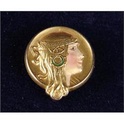 FINE ART NOUVEAU 14K GOLD PIN BY KREMENTZ