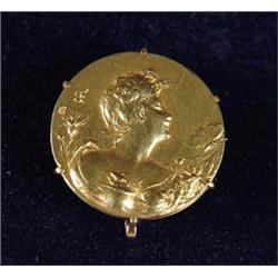 GOLD ART NOUVEAU PIN BY BOUCHER