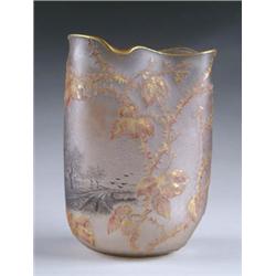 DAUM NANCY BLACKBIRD VASE