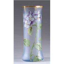 HEAVILY ENAMELED VASE