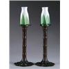 Image 1 : PAIR OF TIFFANY BAMBOO CANDLE LAMPS