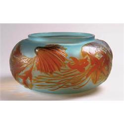 GALLE MOLD BLOWN AQUATIC VASE