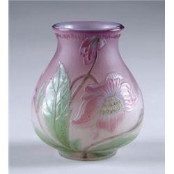 BURGUN & SCHVERER WHEEL CARVED VASE