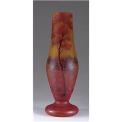 DAUM AUTUMN SCENE VASE