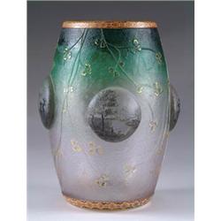 DAUM SCENIC CABOCHON VASE