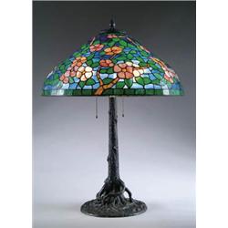 MASSIVE LEADED FLORAL LAMP