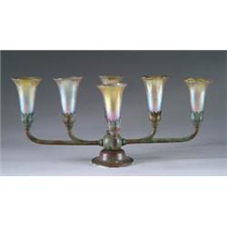 TIFFANY FIXTURE WITH SIX LILY SHADES