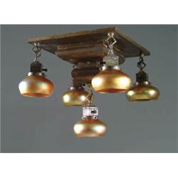 FIVE LIGHT MISSION STYLE CHANDELIER