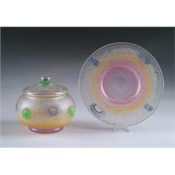 DAUM COVERED BOWL WITH PLATE