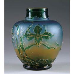 GREEN CAMEO VASE