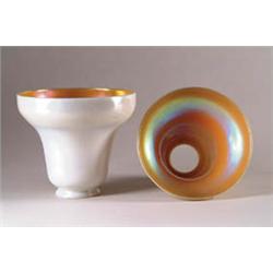 TWO AMERICAN ART GLASS SHADES