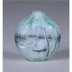 DAUM MINIATURE SWAN VASE